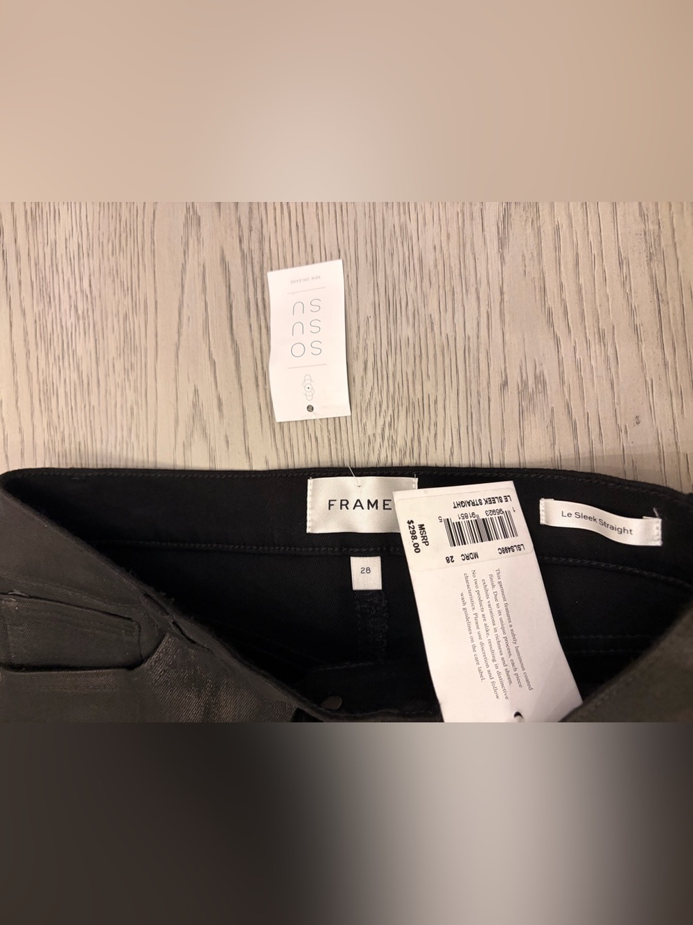 NWT Frame Le Sleek Coated High Rise Straight Jeans in Mood Ring Size 28 - Picture 6 of 12